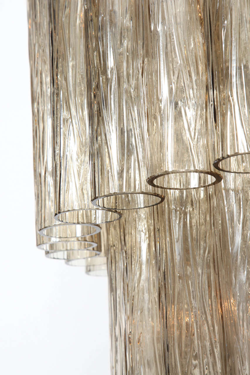 Suspended Smoke Murano Glass Chandelier in the Style of Venini 3