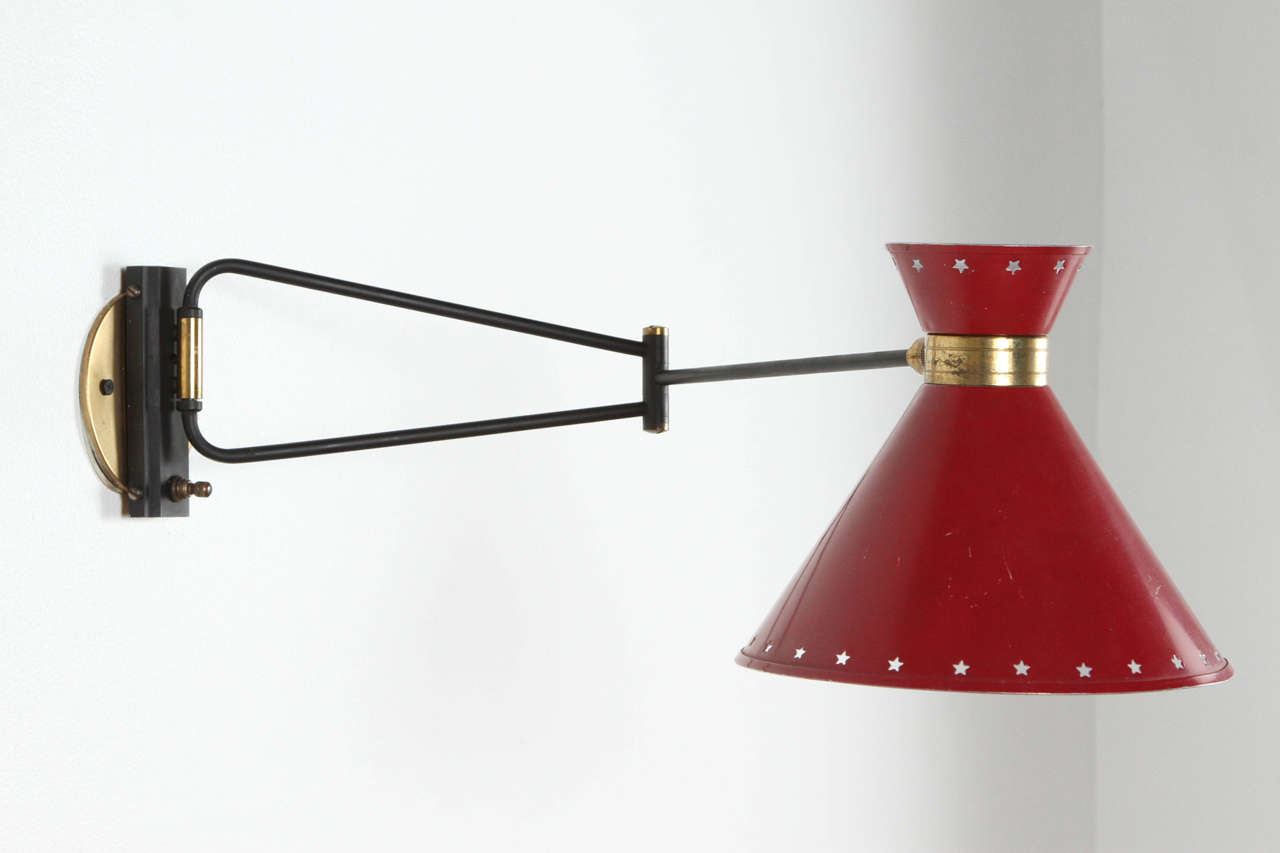 Mid-20th Century Articulated Sconce by Rene Mathieu For Sale