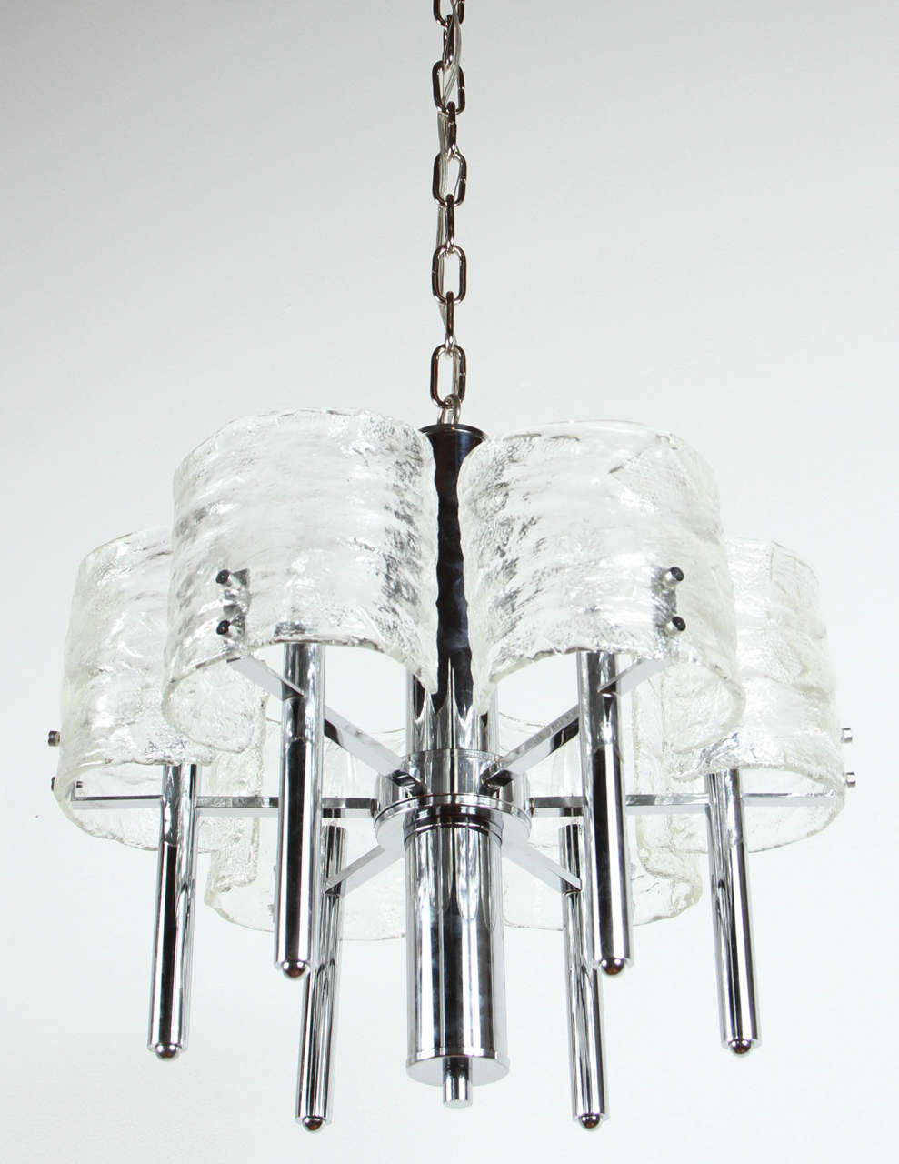 Mid-20th Century Six-Arm Chandelier in the Style of Kalmar For Sale