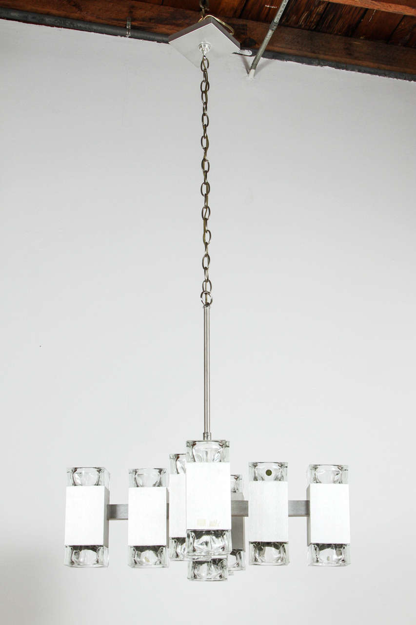 Six-arm chandelier in the style of Kalmar.