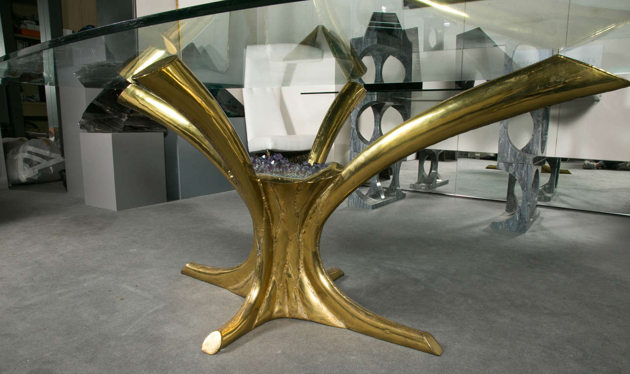 Late 20th Century Impressive Table Attributed to Jacques Duval-Brasseur For Sale