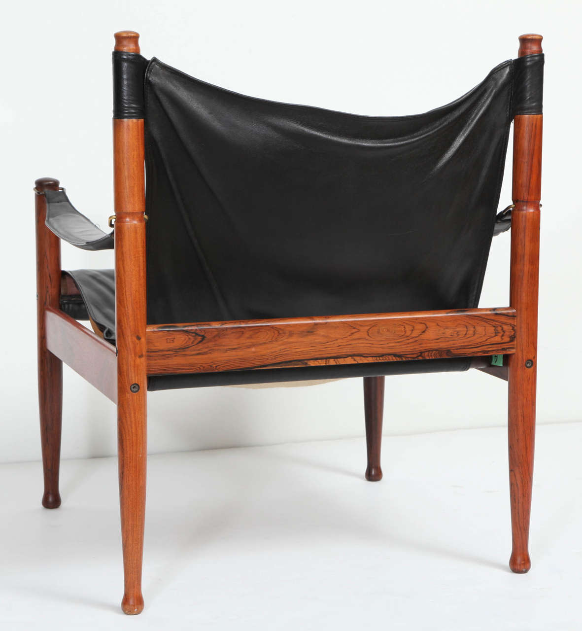 Danish Rosewood and Black Leather Armchair by Erik Worts 4