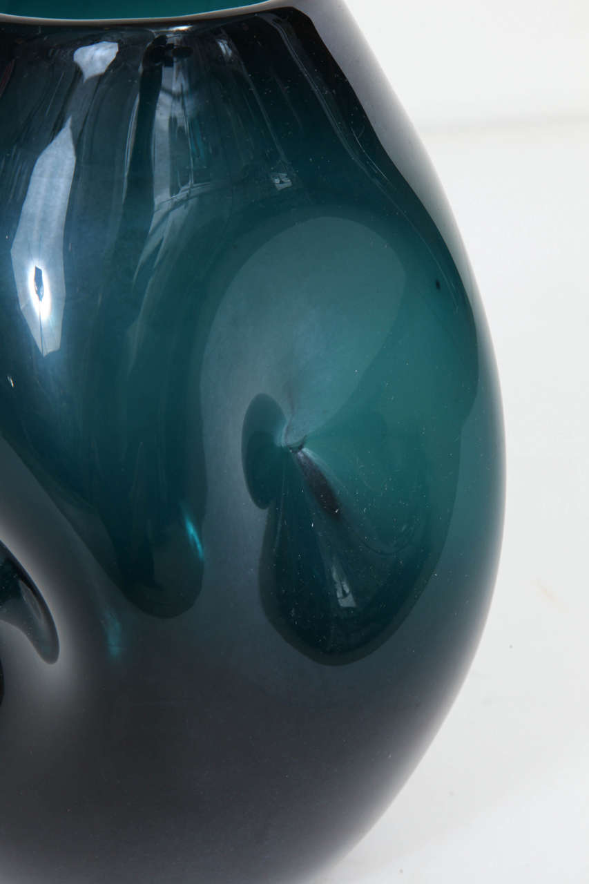 Mid-Century Modern Empoli Jade Green Glass Vase For Sale