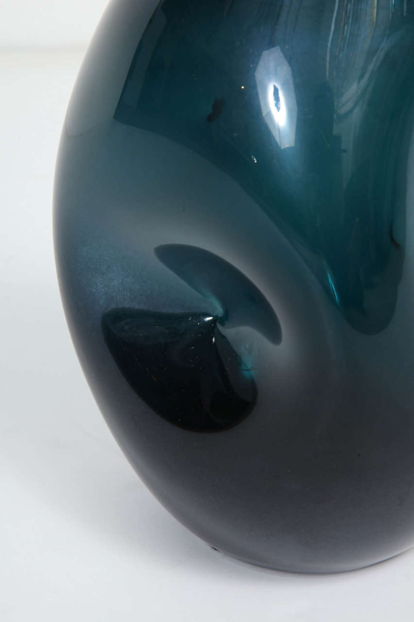 Italian Empoli Jade Green Glass Vase For Sale