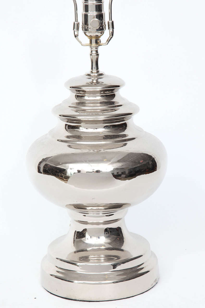 Scandinavian Modern Bitossi Platinum Glazed Ceramic Lamps