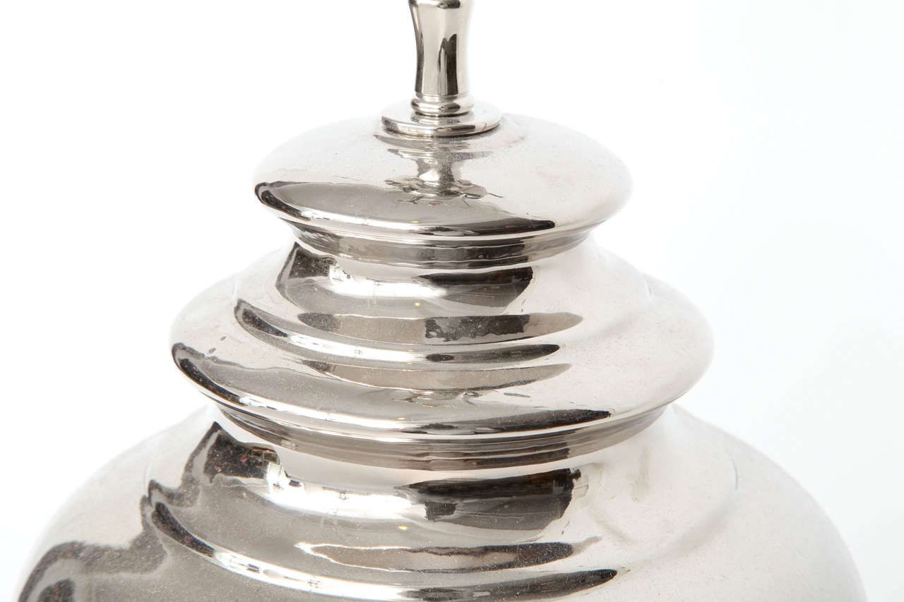 20th Century Bitossi Platinum Glazed Ceramic Lamps