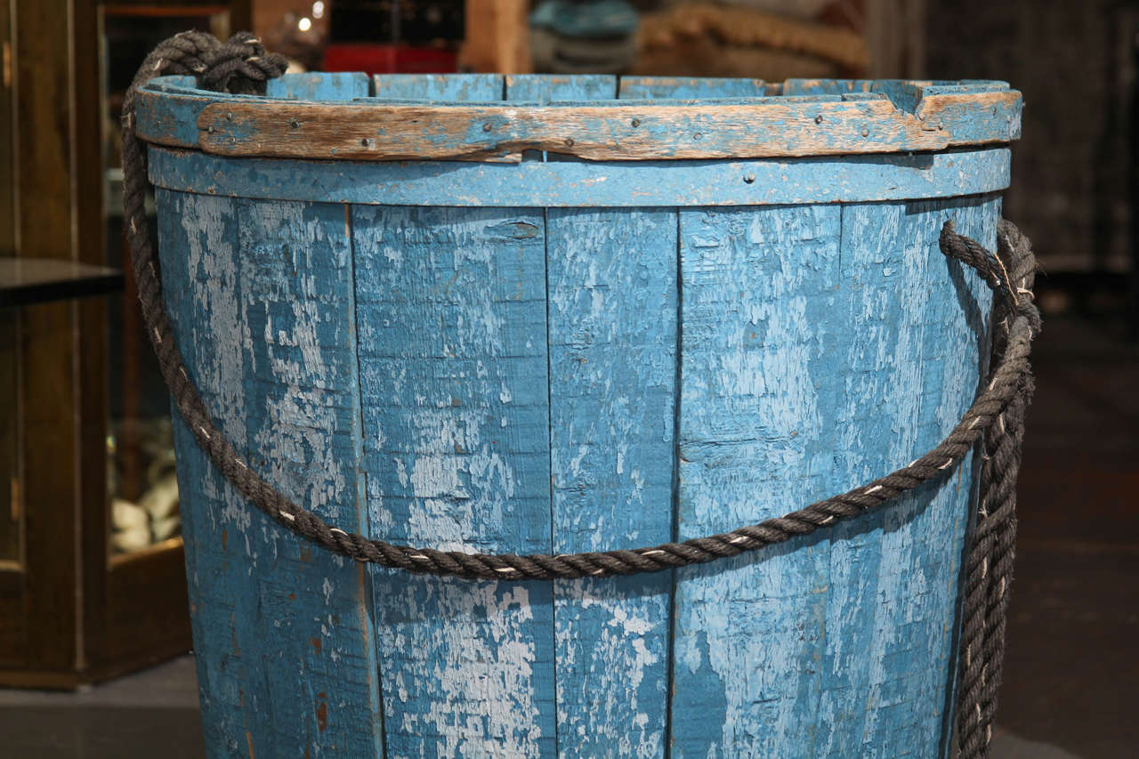 20th Century Oversize Wooden Container in Blue