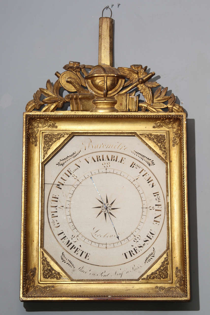 Lovely giltwood barometer from France.