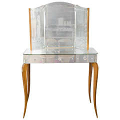 1950s French Mirrored Dressing Table
