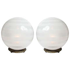 Pair of 1950s 'Sphere' Lamps Attributed to Carlo Scarpa