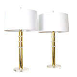 Brass and Lucite Table Lamps