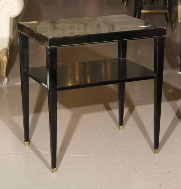 Pair of Ebonized End Tables Stamped Jansen