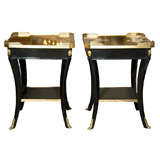 Pair of Ebonized Side Tables Stamped Jansen