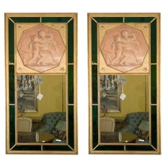 Retro Pair of Finest Maison Jansen French Directoire Style Trumeau Mirrors