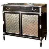 Ebonized 
Silver Glass Cabinet Stamped Jansen