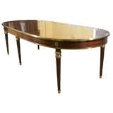 Mahogany 2-Leaf Dining Table Stamped Jansen