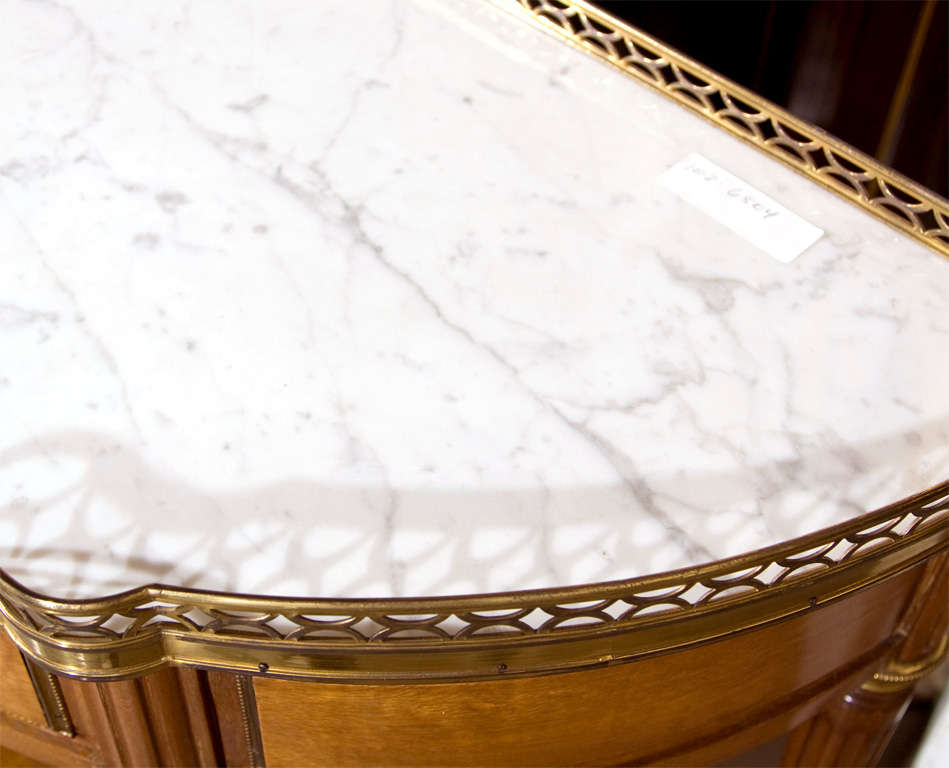 Marble Top Demilune Console Stamped Jansen
