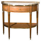 Marble Top Demilune Console Stamped Jansen