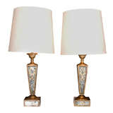 Pair of Mirrored Lamps Stamped Jansen
