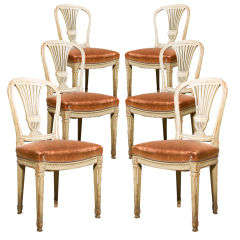 Antique Set of 6 Dining Chairs Stamped Jansen