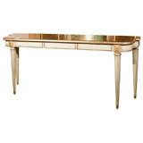 Painted Glass Top Console Table Stamped Jansen