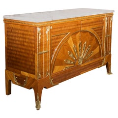 French Art Deco Custom Quality Marble-Top Commode