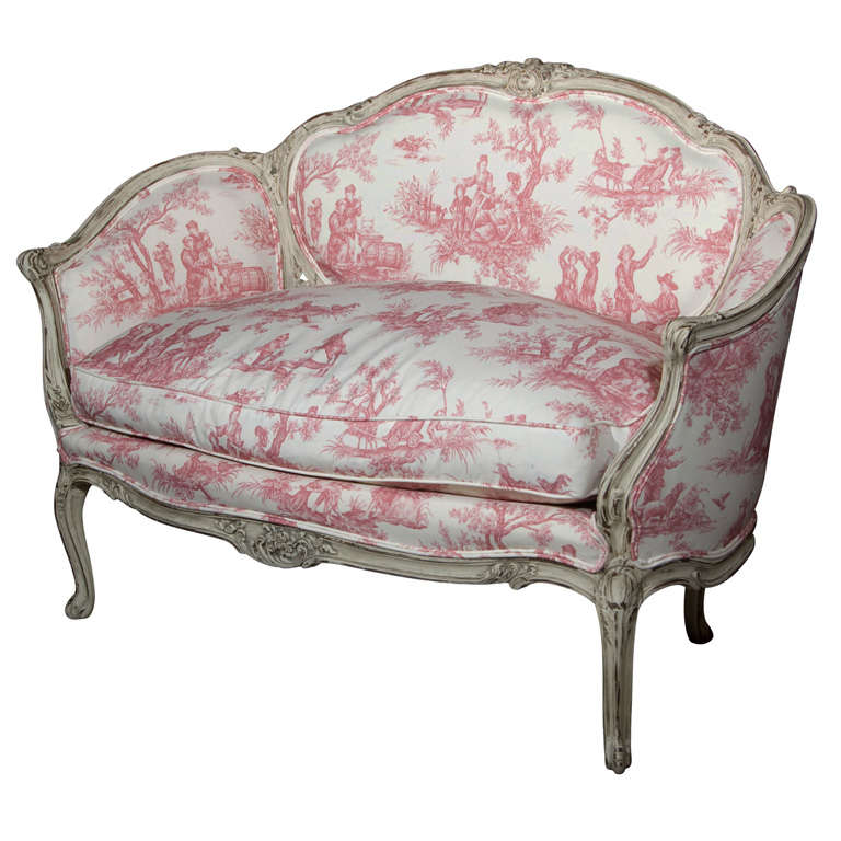 French Louis XV Style Settee Stamped Jansen at 1stDibs