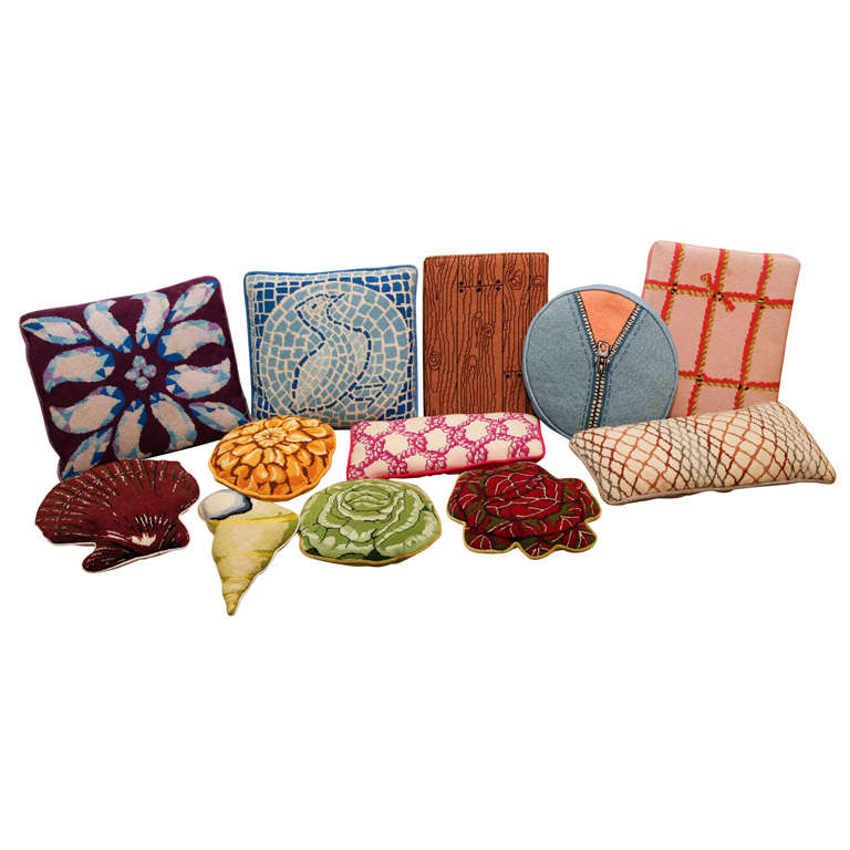 Assorted Lou Gartner Needlepoint Pillows