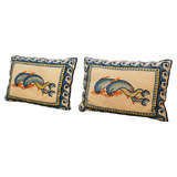 Vintage A Pair of Dolphin Needlepoint Pillows