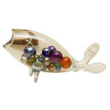 Vintage Glass Fish with Lusterware Bubbles