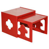 Red Lacquered Nesting Tables