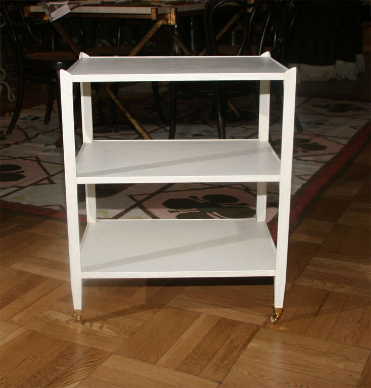 Antique White Painted Three Tier Étagère Table