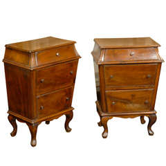 Antique Pair of Italian Walnut Tables/Chests - SOLD
