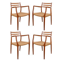 Set of Four Armchairs by N.O. Moller