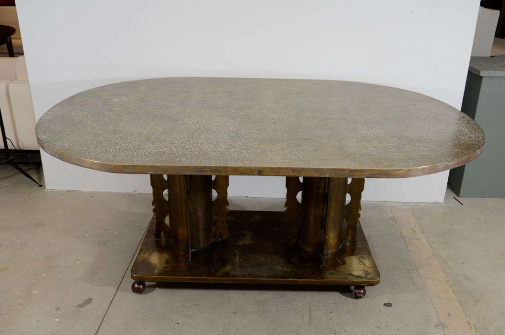 Rare Dining Table by Philip and Kelvin LaVerne