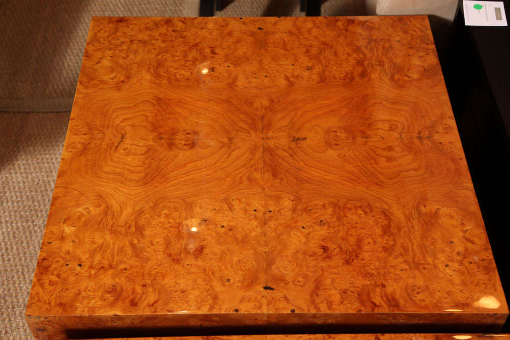 Pair of large Thuya Burl wood cube tables, c. 1980 1