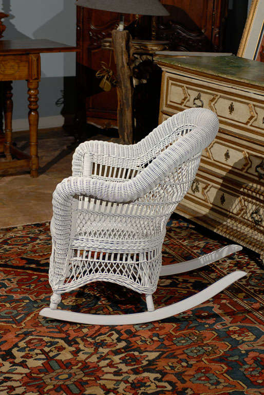 20th Century Heywood Wakefield Wicker Rocking Chair