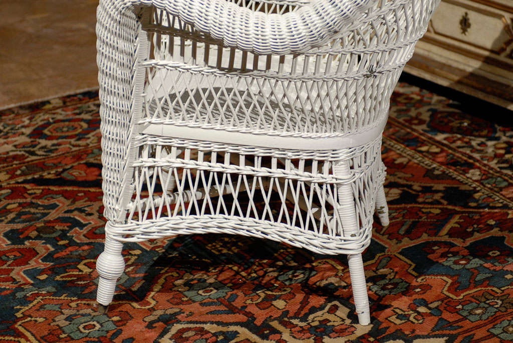 20th Century Heywood Wakefield Wicker Chair For Sale