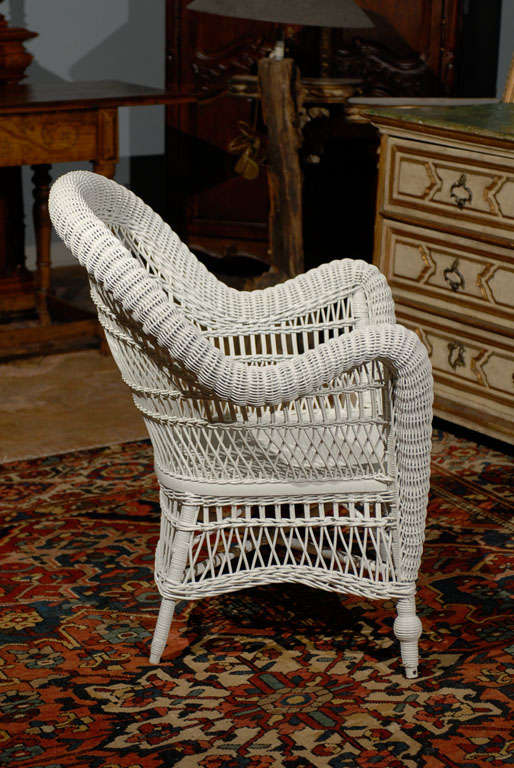 Heywood Wakefield Wicker Chair For Sale at 1stDibs