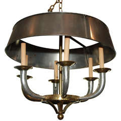 A  Fine Vintage Steel and Brass Directiore Style Chandlier