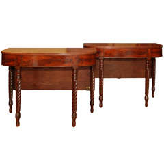Vintage Pair Boston Mahogany Console or Dining Tables