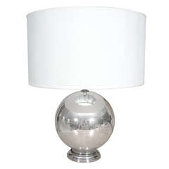 Vintage Mercury Glass Globe Table Lamp