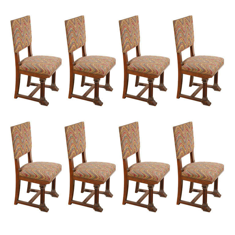 Set of 8  Spanish Moorish Style Dining Chairs 4