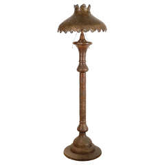 Middle Eastern Syrian Brass Pierced Floor Lamp 1