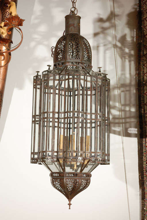 Large Scale Moroccan Pendant Chandelier, Clear Glass