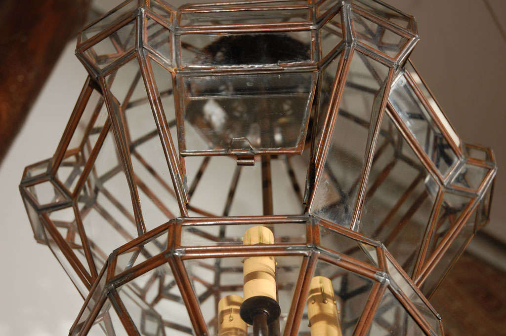 20th Century Granada Style Moroccan Clear Glass Lantern For Sale