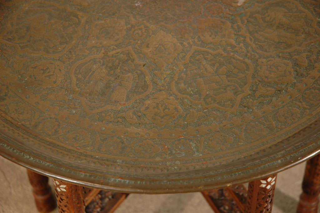 Persian or Turkish Mamluk Style Brass Tray Table at 1stDibs turkish