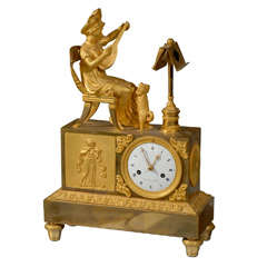 19thc Gilt Bronze French Clock, By Causichois A Paris
