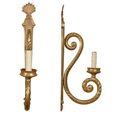 Pair Of Single Arm Bronze Sconces, Incredible Scale