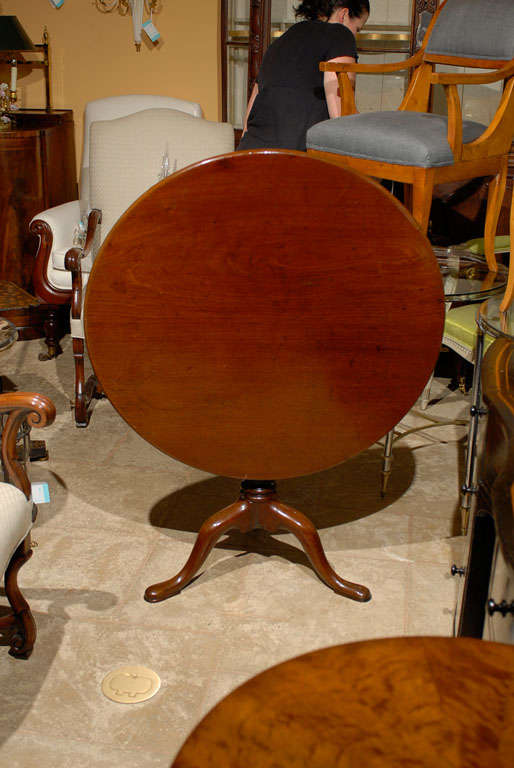 19thc Mahogany Tilt Top Table With Bird Cage